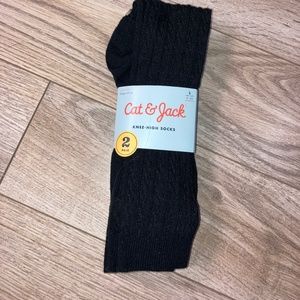 Black Knee High Socks